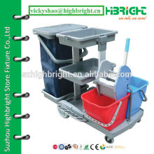 maid cleaning trolley with wringer equipment for hotel service